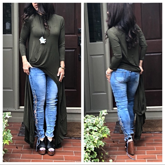 ✨SALE✨Lace up side Paris skinny best fitting jeans - Picture 5 of 8